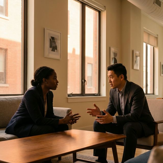 Professionals engaged in deep architectural discussion